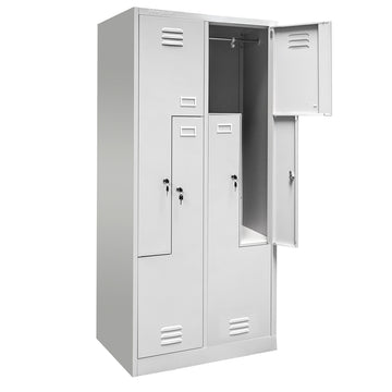 Dulap vestiat metalic 4 usi tip L,  latime 80 cm gri -  LIVRARE PE PALET - 0