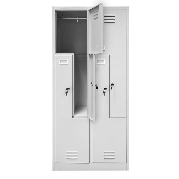 Dulap vestiat metalic 4 usi tip L,  latime 80 cm gri -  LIVRARE PE PALET