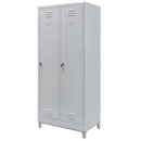 Dulap BHP pentru haine pe baza cu picioare, pentru personal, 2 usi S-80 cm gri-1