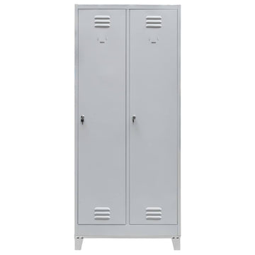 Dulap BHP pentru haine pe baza cu picioare, pentru personal, 2 usi S-80 cm gri - 0