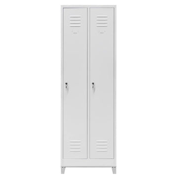 Dulap vestiar BHP pe baza cu picioare 2 usi S-60 cm gri