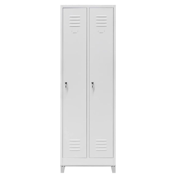 Dulap vestiar BHP pe baza cu picioare 2 usi S-60 cm gri