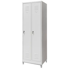Dulap vestiar BHP pe baza cu picioare 2 usi S-60 cm gri - 0