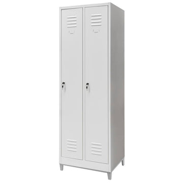 Dulap vestiar BHP pe baza cu picioare 2 usi S-60 cm gri - 0