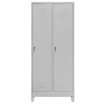 Dulap vestiar BHP cu picioare 2 usi cu compartimente S-80 cm gri - 0