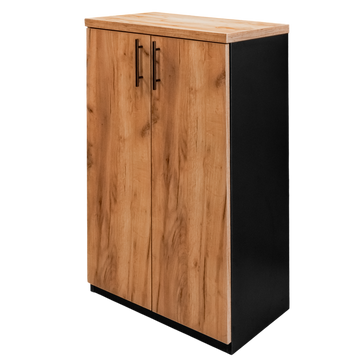 Dulap de birou pentru biblioraft Mega-M MPP001559 negru front stejar kraft - vedere principala