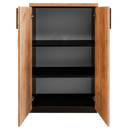Dulap de birou pentru biblioraft Mega-M MPP001559 negru front stejar kraft - detaliu manere metalice