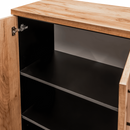 Dulap de birou pentru biblioraft Mega-M MPP001559 negru front stejar kraft - rafturi interioare