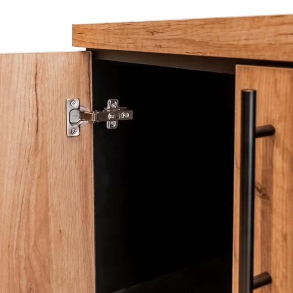 Dulap de birou pentru biblioraft Mega-M MPP001559 negru front stejar kraft - dimensiuni