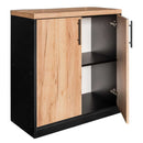 Dulap de birou pentru biblioraft 80x35xH85 cm, stejar kraft/negru, imagine 5