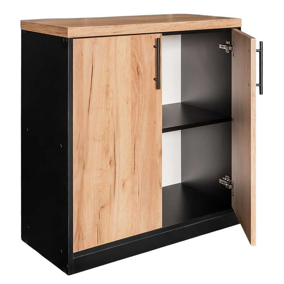 Dulap de birou pentru biblioraft 80x35xH85 cm, stejar kraft/negru, imagine 5