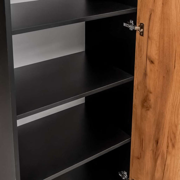 Dulap de birou pentru biblioraft 60x40xH200 cm, stejar kraft/negru, imagine 5