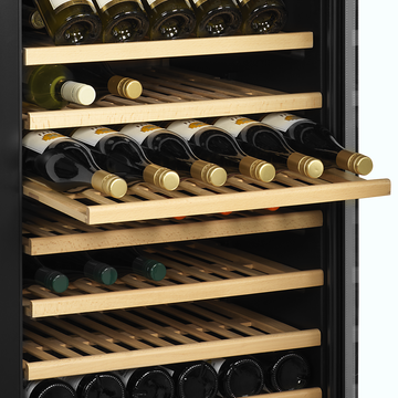 Vitrina racitor vin negru TFW57 vedere laterala Tefcold – vitrina racitor vin cu zone de temperatura separate pentru restaurant si wine bar