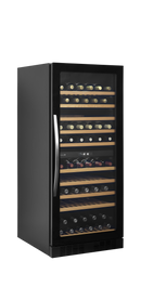 Vitrina racitor vin negru TFW400-2F vedere laterala Tefcold – vitrina racitor vin cu zone de temperatura separate pentru restaurant si wine bar