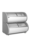 Congelator expunere dual-deck alb TD500, 408 l, -21/-15C Tefcold – congelator dual-deck pentru expunere produse congelate in supermarket si retail