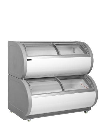 Congelator expunere dual-deck alb TD500, 408 l, -21/-15C Tefcold – congelator dual-deck pentru expunere produse congelate in supermarket si retail