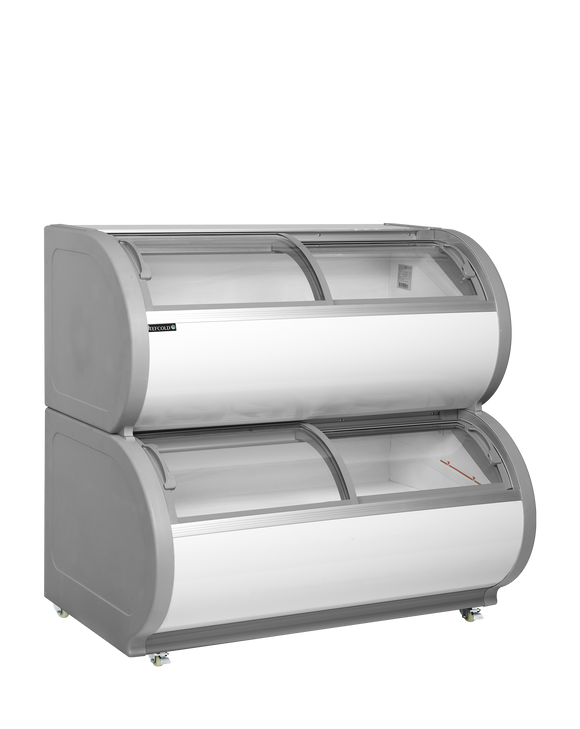 Congelator expunere dual-deck alb TD500, 408 l, -21/-15C Tefcold – congelator dual-deck pentru expunere produse congelate in supermarket si retail