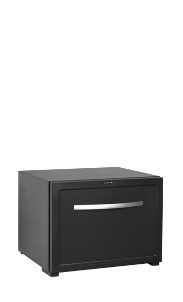 Sertar minibar hotel negru TM45, 45 l, +5/+12C, 1 usa Tefcold – sertar minibar incastrabil pentru camere hotel, silentios si eficient energetic