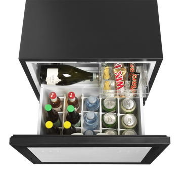 Sertar minibar hotel negru TM45D vedere laterala Tefcold – sertar minibar incastrabil pentru camere hotel, silentios si eficient energetic