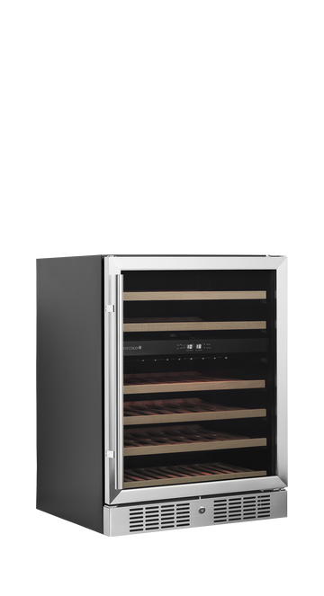 Vitrina racitor vin negru TFW160-2S, 131 l, 2 zone, 1 usa Tefcold – vitrina racitor vin cu zone de temperatura separate pentru restaurant si wine bar
