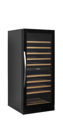 Vitrina racitor vin negru TFW400-2F, 250 l, +5/+18C, 1 usa Tefcold – vitrina racitor vin cu zone de temperatura separate pentru restaurant si wine bar