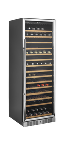 Vitrina racitor vin negru inox TFW400-2CP vedere laterala Tefcold – vitrina racitor vin cu zone de temperatura separate pentru restaurant si wine bar