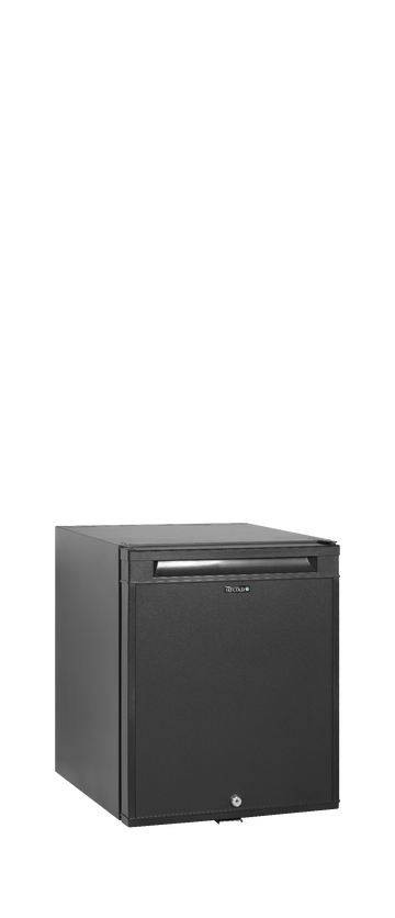Minibar hotel negru TM24S, 24 l, +5/+10C, 1 usa solida Tefcold – minibar hotel cu compresor sau absorbtie, silentios, pentru camere hotel si pensiuni