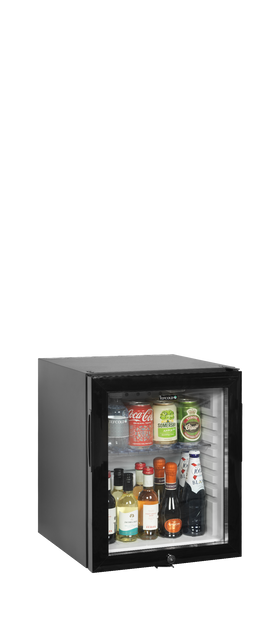 TM35GC-Negru, 24 l, 5 to 14, 1 ușă din sticlă cu balama, Static, LED, 65 W, G Gama TM de minibare cu