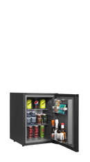 Minibar hotel absorbtie negru TM35A vedere laterala Tefcold – minibar hotel cu compresor sau absorbtie, silentios, pentru camere hotel si pensiuni