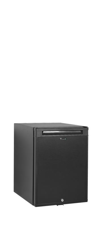 Minibar hotel negru TM35S, 34 l, +5/+10C, 1 usa solida Tefcold – minibar hotel cu compresor sau absorbtie, silentios, pentru camere hotel si pensiuni