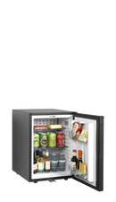 Minibar hotel negru TM35S vedere laterala Tefcold – minibar hotel cu compresor sau absorbtie, silentios, pentru camere hotel si pensiuni