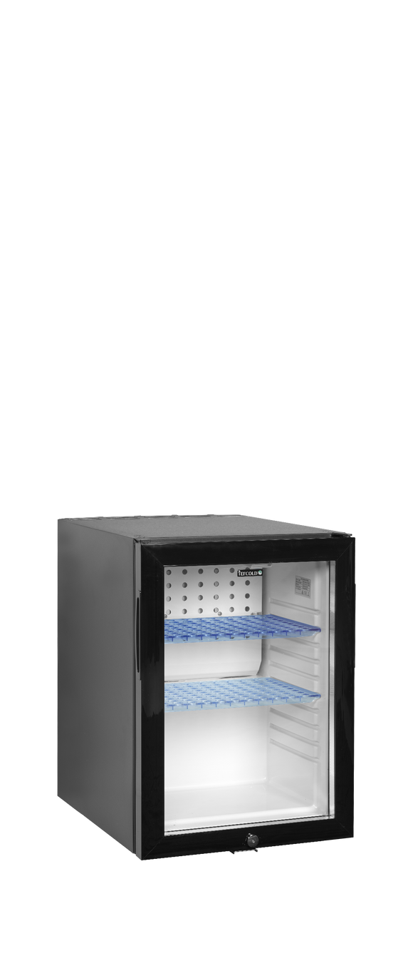 TM45GC-Negru, 34 l, 5 la 14, 1 usa din sticla cu balama, Static, LED, 65 W, G Gama de minibare operate de