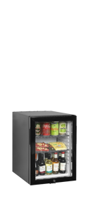 TM45GC-Negru, 34 l, 5 la 14, 1 usa din sticla cu balama, Static, LED, 65 W, G Gama de minibare operate de