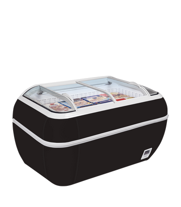 Unitate expunere congelare supermarket neagra TWIN HEAD B, 334 l Tefcold – unitate de expunere congelare pentru supermarket si magazine alimentare