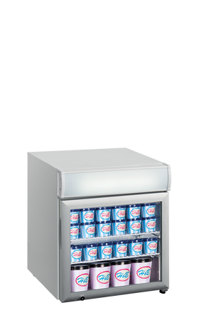 UF50GCP-Aluminiu acoperit, 48 l, -24 la -12, 1 usa de sticla cu balama incalzita, Static, LED, 154 W, C