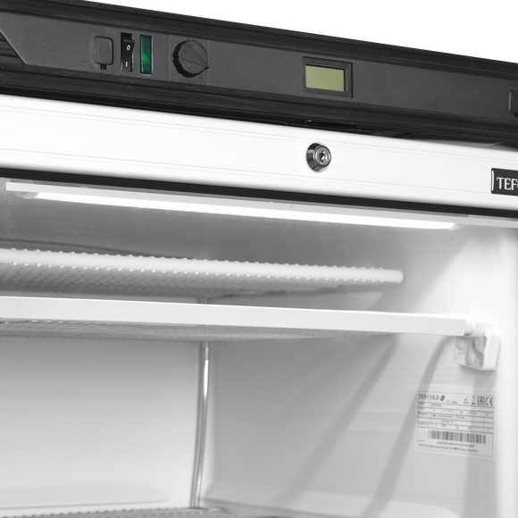 UFFS371G-Alb, 270 l, -24 la -14 C, 1 usa de sticla cu balama incalzita, Statica, LED, 570 W, C