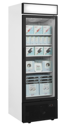 UFSC1450GCP NF-Otel vopsit alb, 440 l, -22 la -12, 1 usa din sticla incalzita cu inchidere automata, Ventilat, LED, 700 W, C