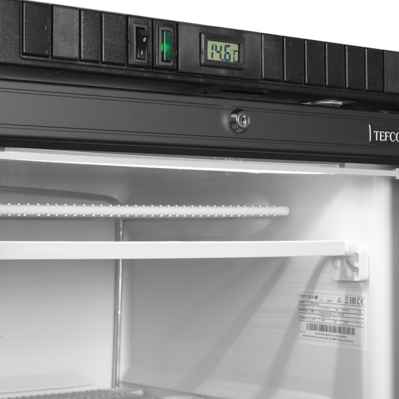 Congelator vertical usa sticla alb ATOM MAXI interior Tefcold – congelator vertical cu usa sticla pentru expunere produse congelate
