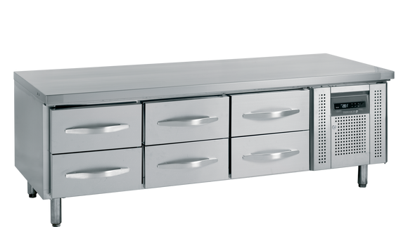 Frigider sub blat inox UC, 262 l, +2/+8°C Tefcold – frigider inox sub blat GN pentru bucătărie restaurant și catering