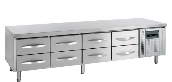 Frigider sub blat inox UC, 350 l, +2/+10°C Tefcold – frigider inox sub blat GN pentru bucătărie restaurant și catering
