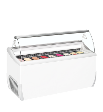 Congelator vertical expunere inghetata alb UDRS9 vedere laterala Tefcold – congelator vertical pentru expunere inghetata in magazine si retail