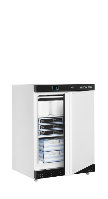 Congelator vertical alb UF200 vedere laterala Tefcold – congelator vertical pentru produse congelate in restaurant si retail