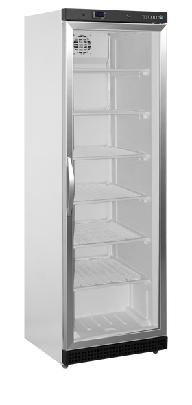 UF400G-Alb, 340 l, -24 la -10 C, 1 ușa de sticlă încălzită cu balama, Asistat de ventilator, LED, 380 W, C