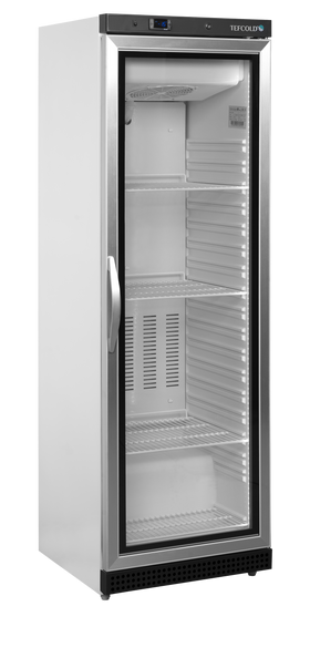 UF400VG-ABS alb, 340 l, -24 la -10, 1 usa din sticla incalzita cu balama, Ventilat, LED, 300 W, C