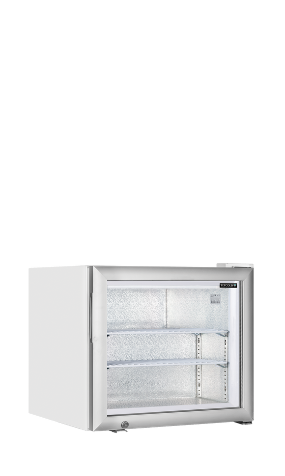 Congelator vertical usa sticla alb UF50G, 48 l, -24/-12C Tefcold – congelator vertical cu usa sticla pentru expunere produse congelate