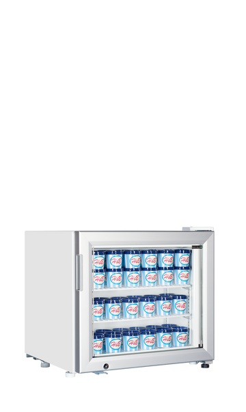 Congelator vertical usa sticla alb UF50G vedere laterala Tefcold – congelator vertical cu usa sticla pentru expunere produse congelate