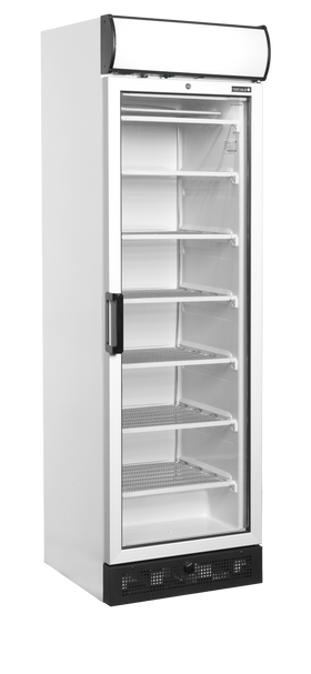 UFFS371GCP-Alb, 270 l, -24 la -14, 1 usa de sticla cu balama incalzita, Static, LED, 570 W, C