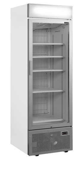 UFSC1450GCP NF Silver-Otel vopsit alb, 440 l, -22 la -12, 1 ușă din sticlă cu închidere automată și încălzire, Ventilat,...