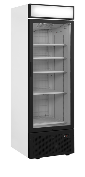 UFSC1450GCP NF-Otel vopsit alb, 440 l, -22 la -12, 1 usa din sticla incalzita cu inchidere automata, Ventilat, LED, 700 W, C
