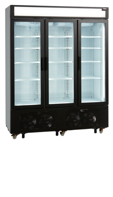 Congelator vertical usa sticla alb UFSC1600GCP, 891 l, -23/-18C, 3 usi Tefcold – congelator vertical cu usa sticla pentru expunere produse congelate